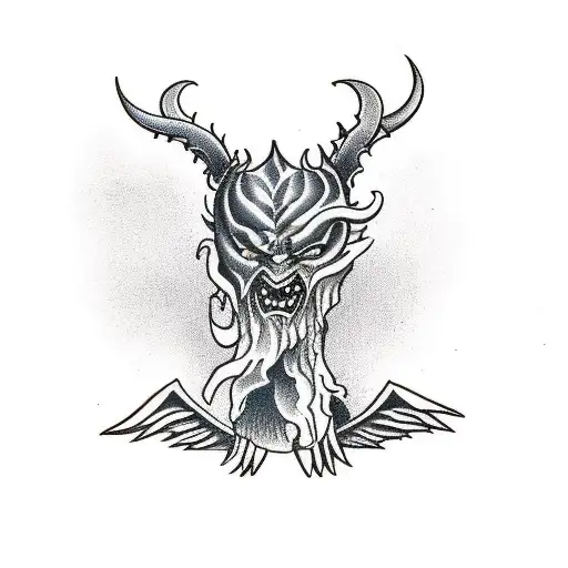 Male Demon In Front Of An Oak Tree