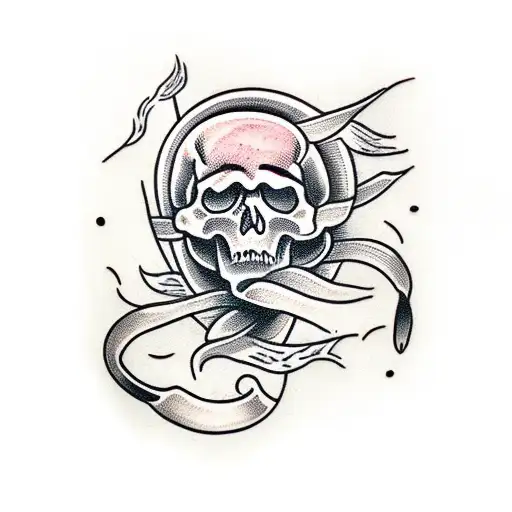 Skull With Wheat Stalks