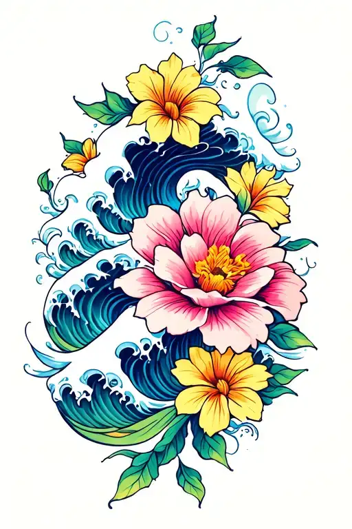 Waves That Double As Flowers With Scales And Full Color