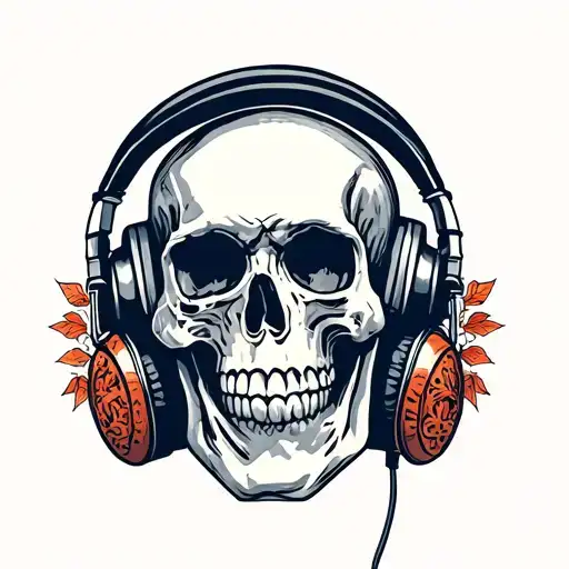 Skull With Head Phones