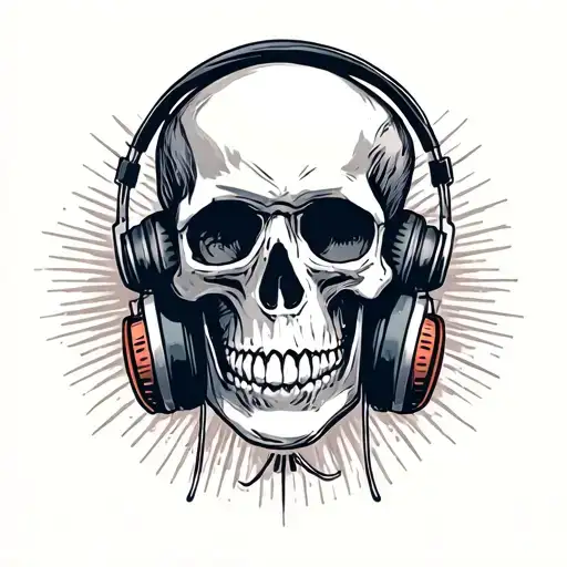 Skull With Head Phones