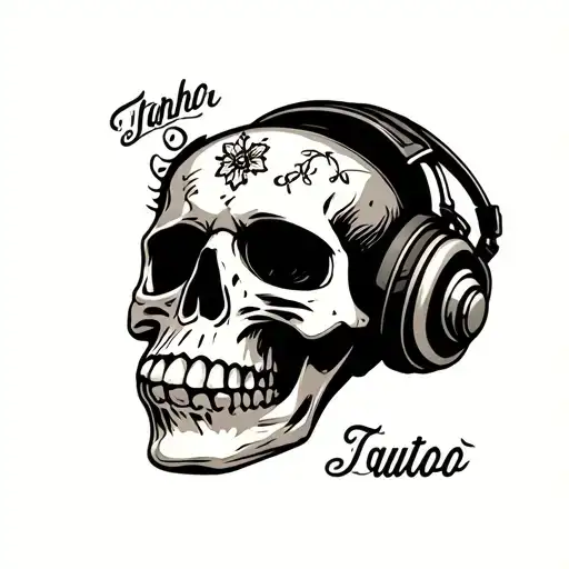 Skull With Head Phones