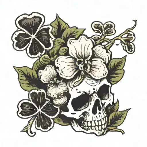 Clover And A Skull Inside