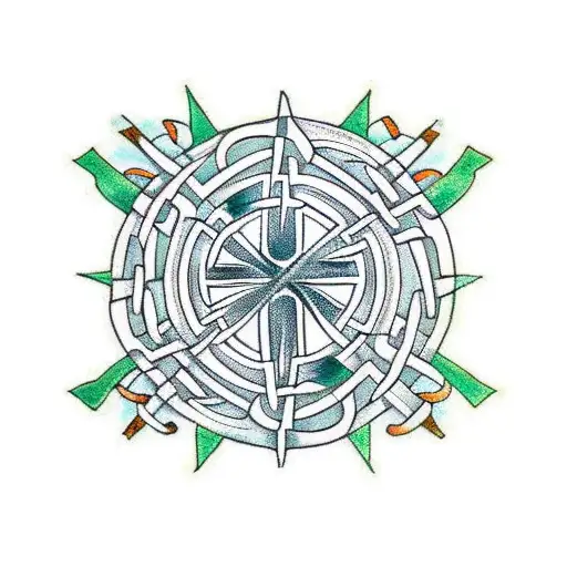 Celtic Cross With Irish Blessing And Indian Dream Catcher In The Background