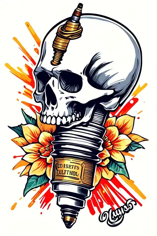 Spark Plug With Skull