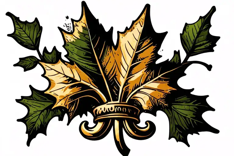Fleur -De -Lis And Maple Leaf