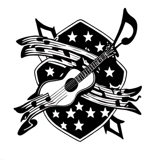 Country Music Note Intertwined