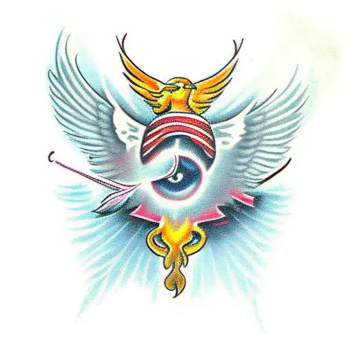 Angel Falling With One Demon Wing One Feather Wing