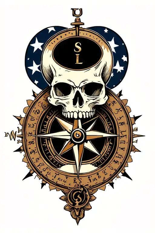 Moral Compass With Skulls