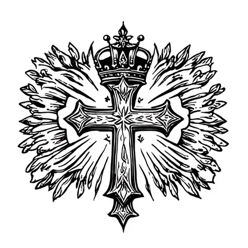 Cross With Crown Surrounded