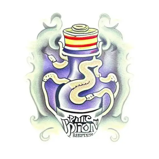 Poison Bottle With A Snake