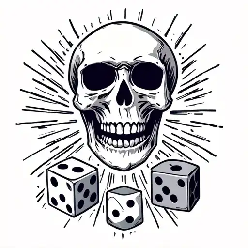 Skull With Dices