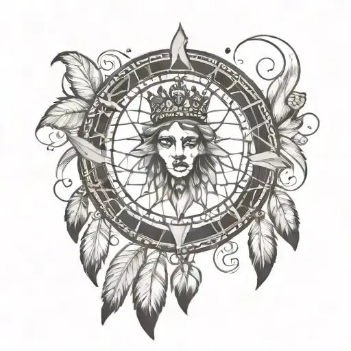 Dreamcatcher With A Crown In The Middle