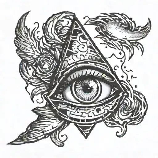 Fractured Eye With Lightning And Hourglass