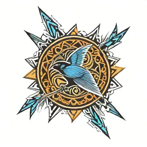 Nightwing Symbol With Tribal Patterns