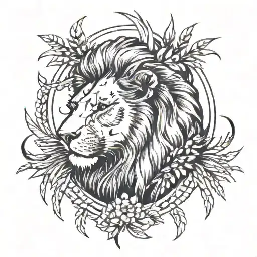Lion And Grass