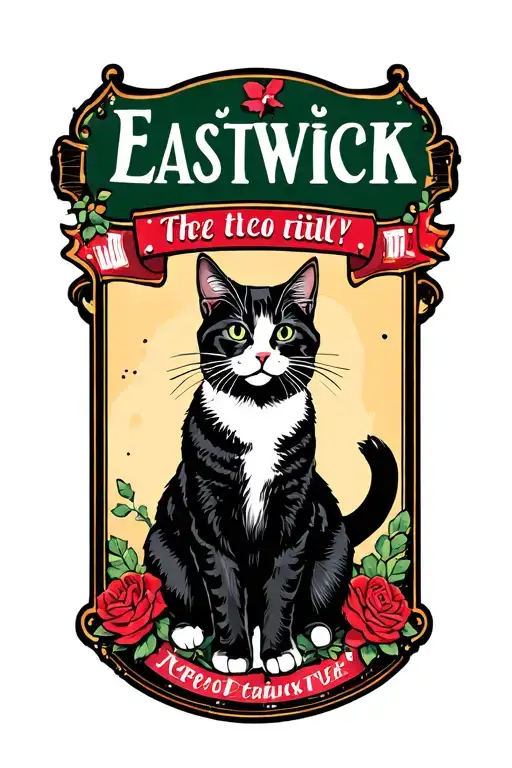 A Street Sign That Says Eastwick With A Cat