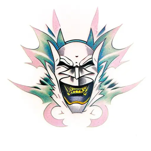 Batman Tattoo With Joker Colors