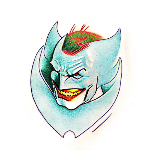 In-depth Batman Tattoo With Joker Colors