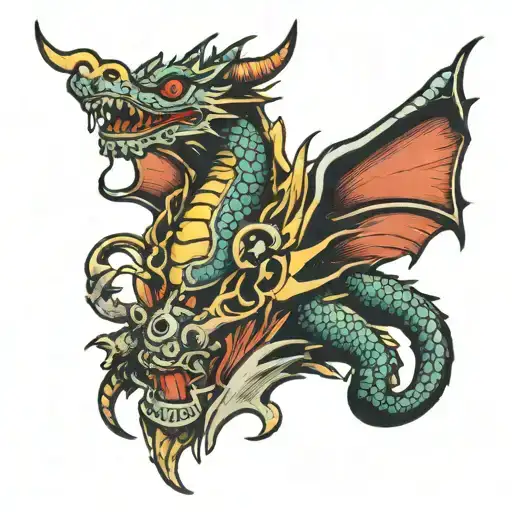 Dragon Protecting A Crown