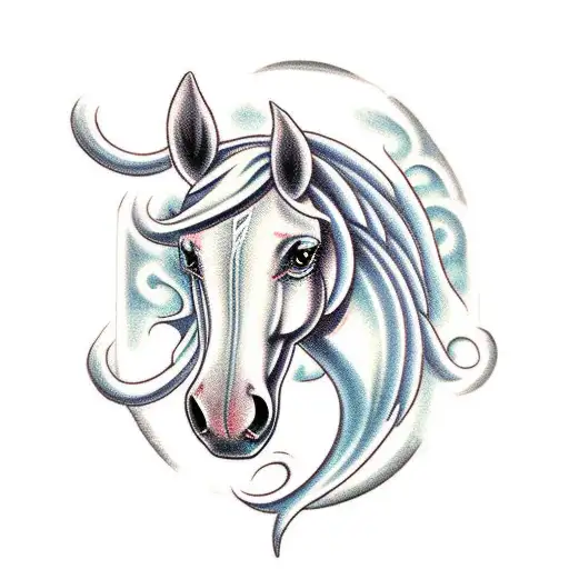 Horse Holding An Iceblock