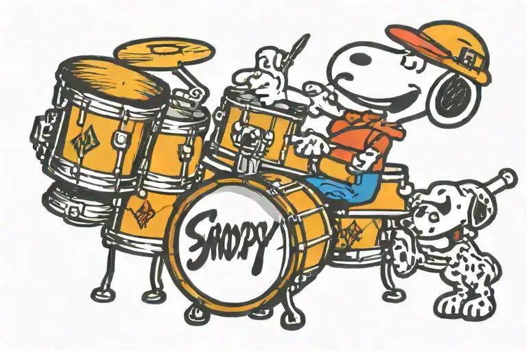 Snoopy Playing Drums
