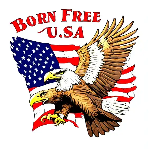 Born Free Eagle Usa Flag