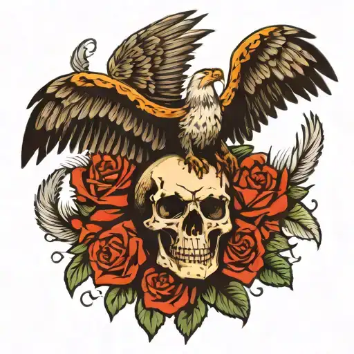 Skull And Eagle Wings