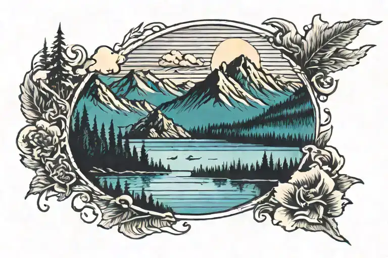 Mountain Lake Surrounded By Mountains