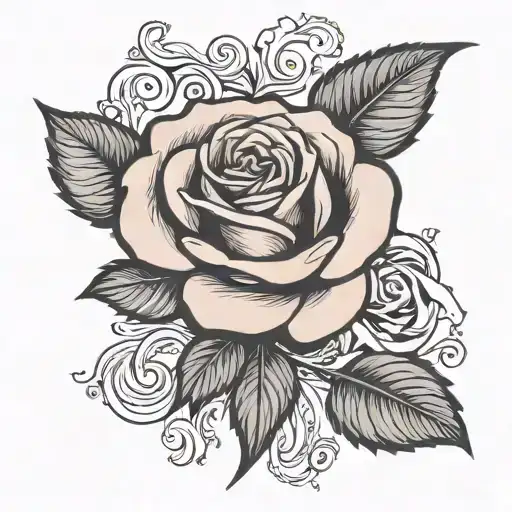 Rose With Scroll