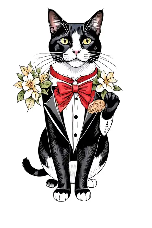 Tuxedo Cat With Monicle