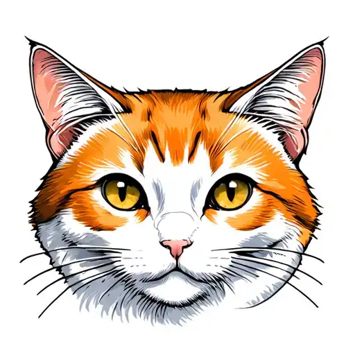 White And Orange Cat Face