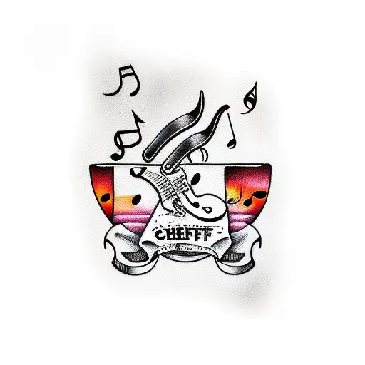 Chef Knife With Music Notes