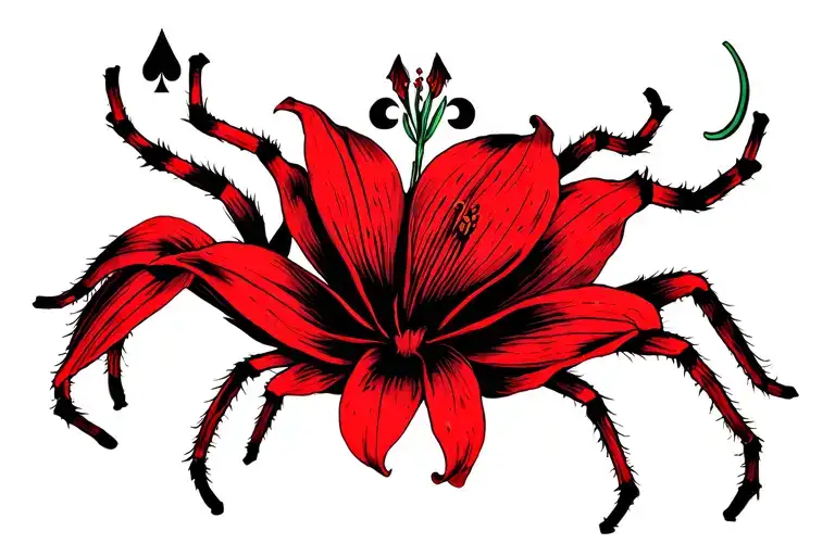 Queen Of Spades Blacked Red Spider Lily