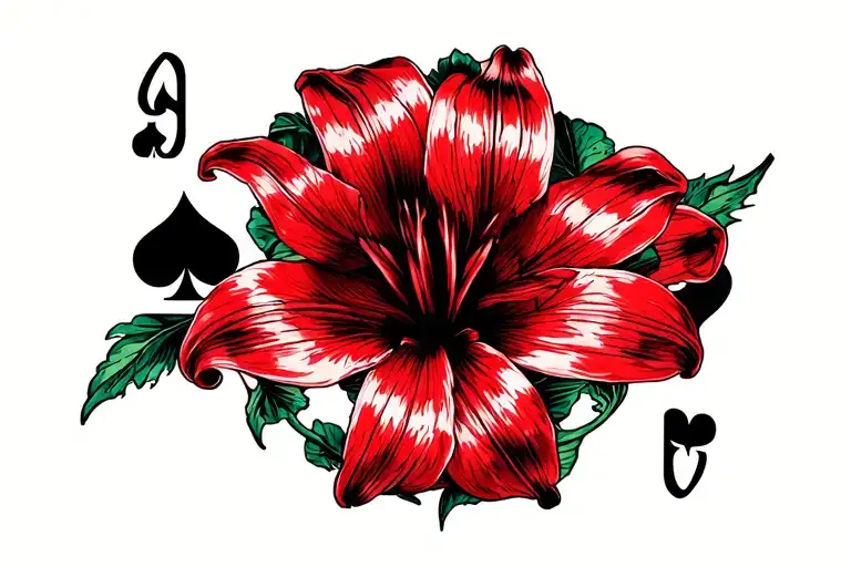 Queen Of Spades Blacked Red Spider Lily