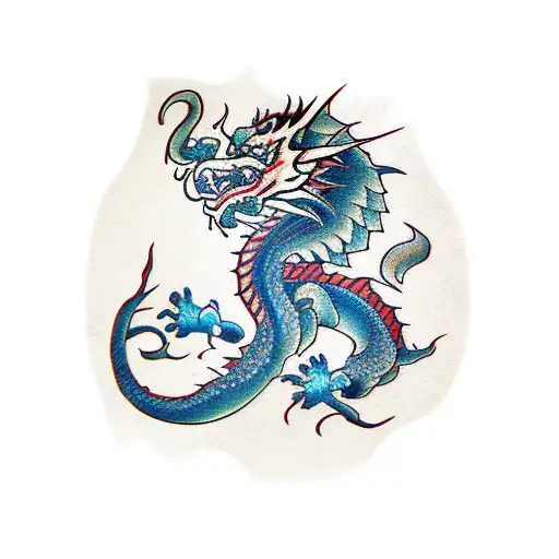 Dragon Around Samurai Sword