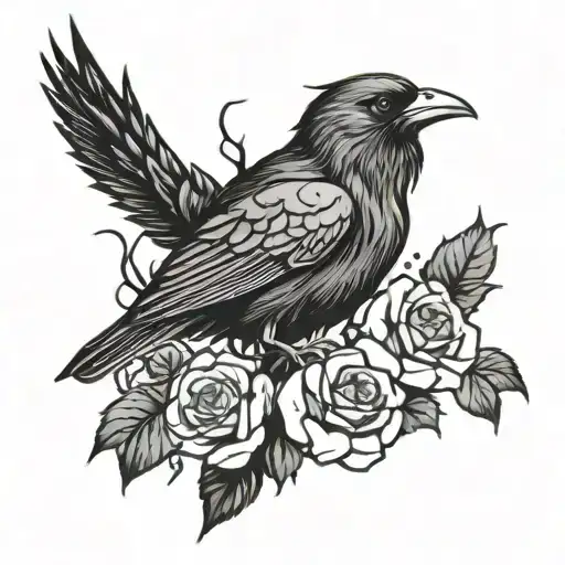 Design A Tattoo Featuring The Bad Omens Band Logo Surrounded By Roses And Thorns