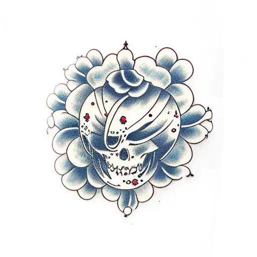 Ghost Face With Daisy And Sweet Pea