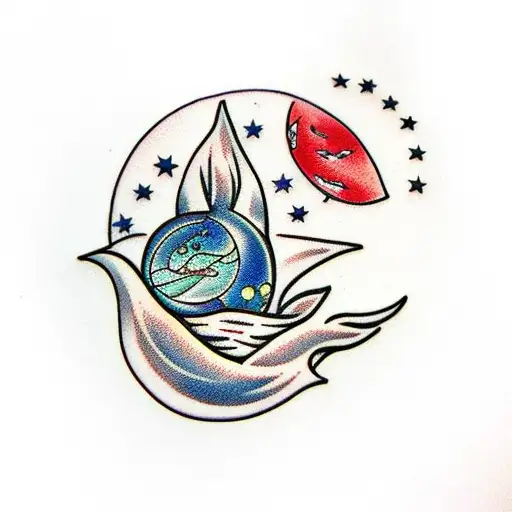 Moon Leaves Stars Flower Paw