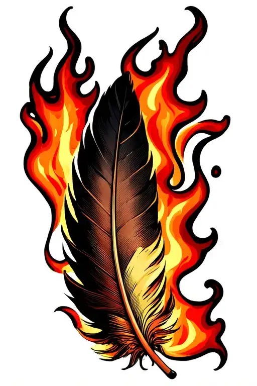 Feather On Flames Right Arm