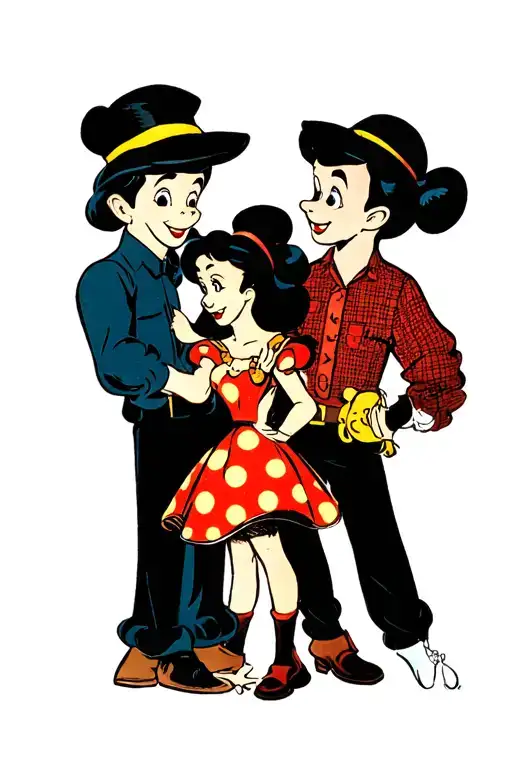 3 Boy And 2 Girl Disney Charcters