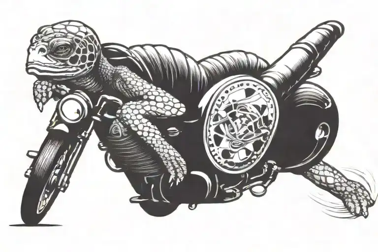Lady Turtle On Motorbike