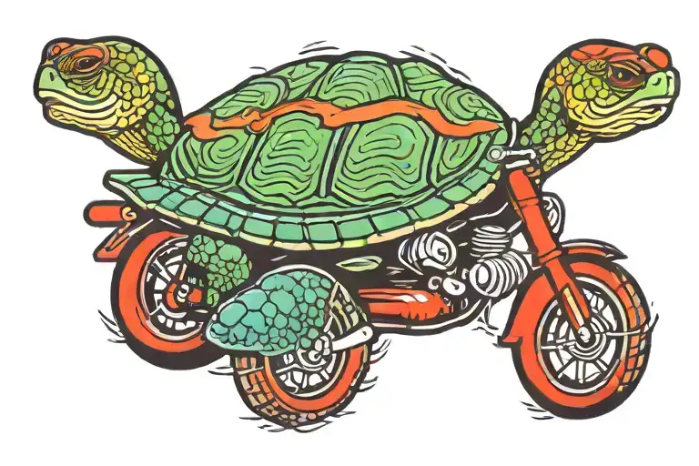 Turtle On Motorbike