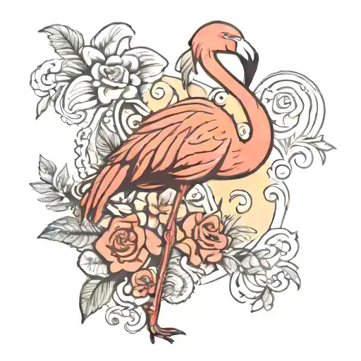 Flamingo Standing On One Leg