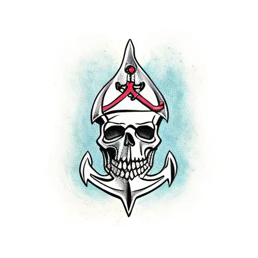 Anchor Trident Pirate Skull