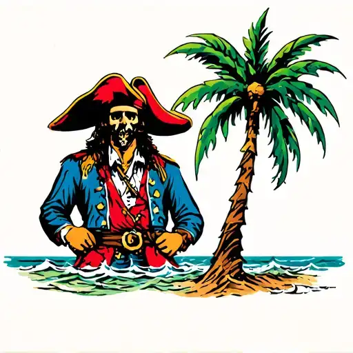 Pirate With A Palm Tree