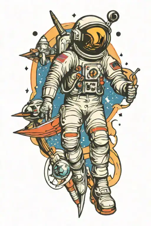 Apollo Spaceship And Astronaut