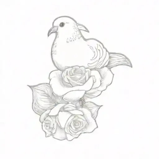 A Dove With A Rose