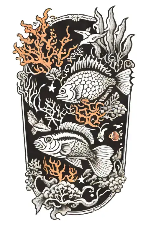 Underwater With Reef Black And White