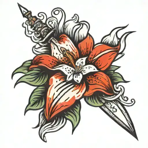 Dagger And White Lily